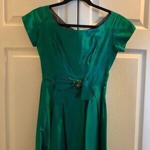 Vintage cocktail/prom dress, emerald green